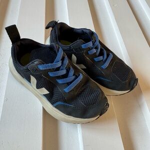 Veja Kids Black and Blue Sneakers